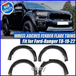 For Ford Ranger T8 Black Wide Wheel Arches Fender Flares Body Kit 6Pcs 2019-2022