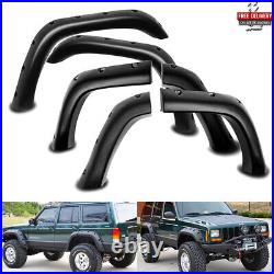 For Jeep Wide Extended Rivet Wheel Arches Fender Flare Kit Cherokee XJ 1984-2001
