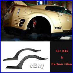 For Nissan Skyline R35 GTR Rear Fender Flares Arches Kit TS Style Carbon Fiber