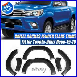 For Toyota Hilux Revo Wide Wheel Arches Fender Flares Kit Matte Black 2015-2019