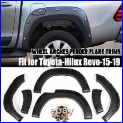 For Toyota Hilux Revo Wide Wheel Arches Fender Flares Kit Matte Black 2015-2019