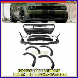 HC Style Front Bumper Widebody Fender Flares Amber Markers For 15-20 Challenger