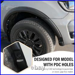 Matte Black Wheel Arch Wide Body Kit Fender Flares For Ford Ranger T8 2019-2022