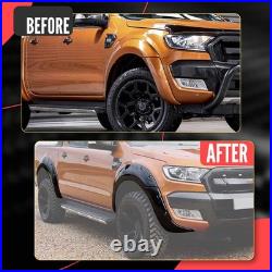 Matte Black Wide Arch Kit Fender Flares Wheel Arches For Ford Ranger T7 2015-18