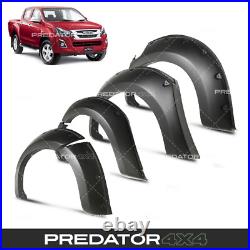 Matte Black Wide Body Wheel Arches Fender Flares Kit For Isuzu D-max Rt 16-19