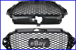 RS3 Grille Shiny Gloss Piano Black Edition Fits all A3 8V Models 2012