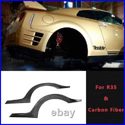Rear Fender Flares Arches Kit TS Style Carbon Fiber For Nissan Skyline R35 GTR