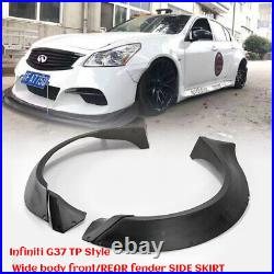 TP Style FRP Unpainted Wide Body Front Fender Flares Kits 4pcs For Infiniti G37