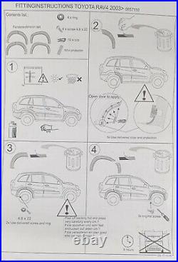 Toyota Rav 4 ll 4 dors OEM 4 Pack Front & Rear Side Fender Flare Kit 2001-06 Gre