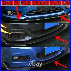Universal Black Car Front Bumper Protector Guard Lip Body Spoiler Splitter Kit