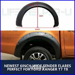 Wide Arch Kit Fender Flares/Wheel Arch for Ford Ranger T7 T8 Raptor 2015-2020
