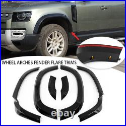 Wide Fender Wheel Arch Trim Kits Set Gloss Black Fit For Defender 110 L663 2020+