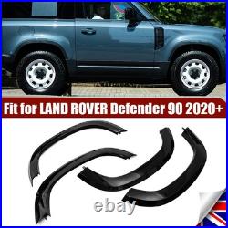 Wide Wheel Arch Fender Flare Trim Kit Set For 2020+ Defender 90 L663 Gloss Black