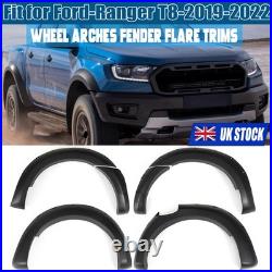 Wide Wheel Arches Fender Flares Body Kit 6Pcs Black For Ford Ranger T8 2019-2022