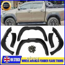 Wide Wheel Arches Fender Flares Body Kit Black For Toyota Hilux Revo 15-19