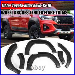 Wide Wheel Arches Fender Flares Kit Matte Black For Toyota Hilux Revo 2015-2019